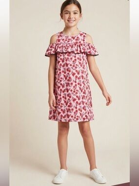 Kate Spade Red Cold Shoulder Cherry Print dress 🍒